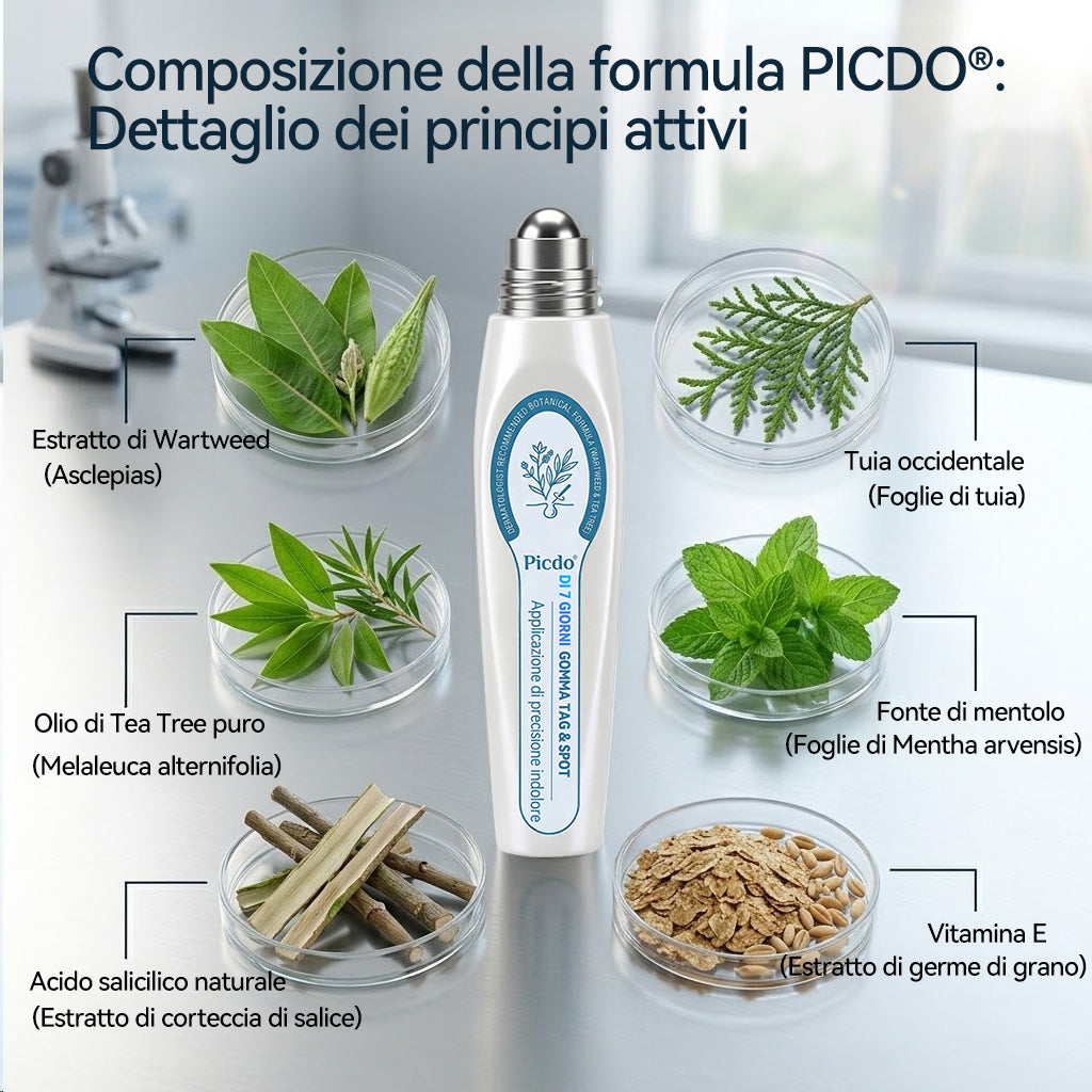 𝐏i𝐜𝐝o® 💡 Soluzione mirata di 7 giorni per la cura degli acrocordoni e delle imperfezioni cutanee (Applicazione indolore con roll-on, senza lasciare segni)